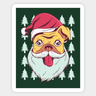 Cute Festive Pug Sticker
